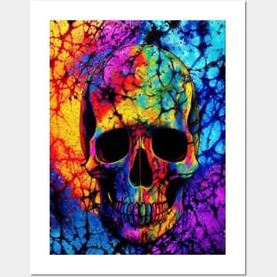 Trippy Rainbow Skull Posters and Art